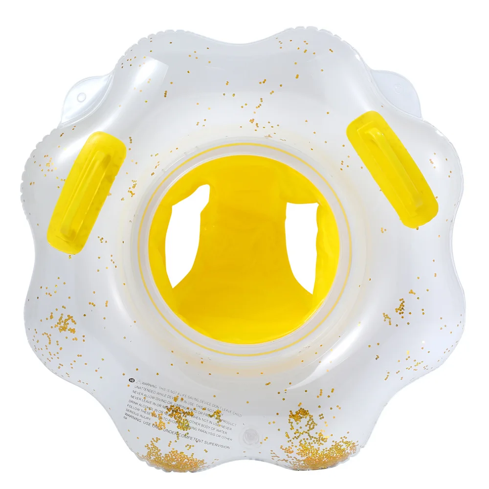 

Cute baby thickened Sequin Flower seat ring baby children seat circle egg flower swimming rings, Yellow