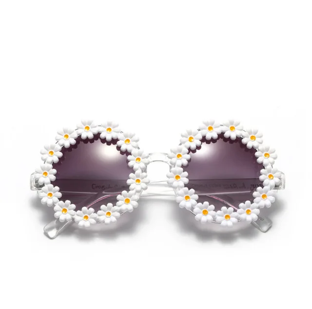 

2021 New Fashion Ins Flower Sunglasses Trendy Glasses Ladies Personality Round Party Sunglasses Women, 1 colors for choose
