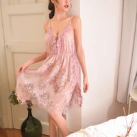 

Sexy Lingerie Temptation Nighties Sexy V-neck Backless Sleeping Dress Lace Sling Night Gown Women for Women