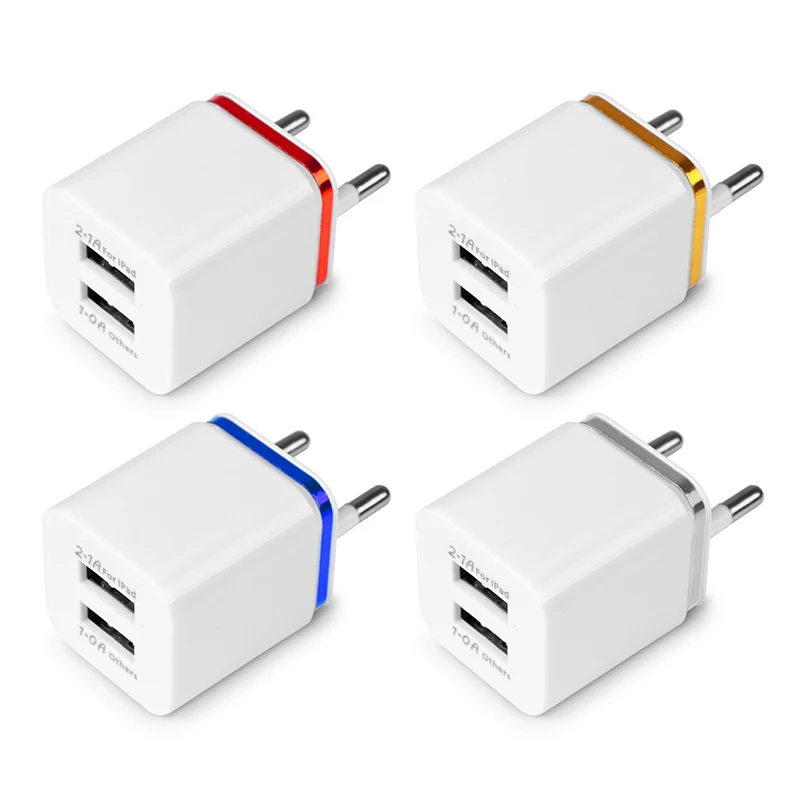 

FREE SHIPPING 2 in 1 Port 3.1A USB Charger Power Adapter EU/US Plug Home Travel Wall Charger for Phone Charger Mini Size for iph