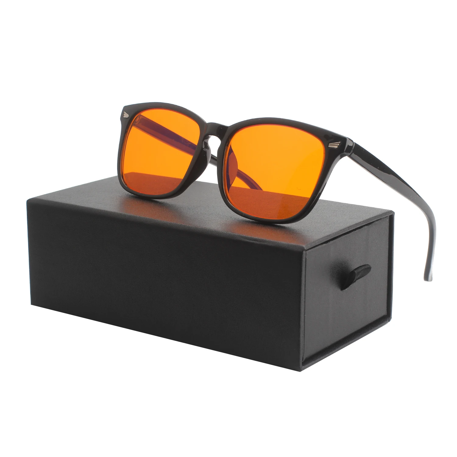 

2022 Amazon Best Selling Unisex Custom Logo Square Anti Radiation 97% Orange Computer Blue Light Blocking Glasses