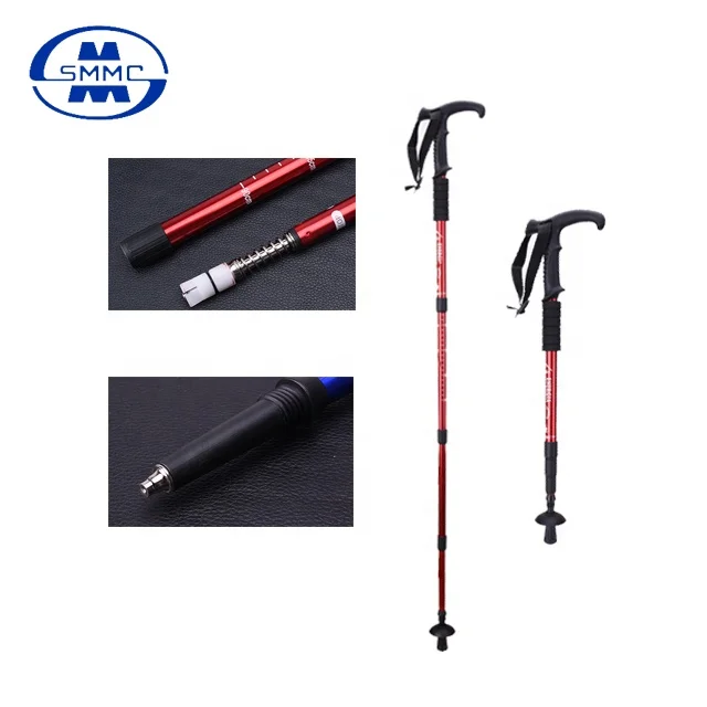 
4 Section Aluminum Hiking Trekking Pole Walking Stick 