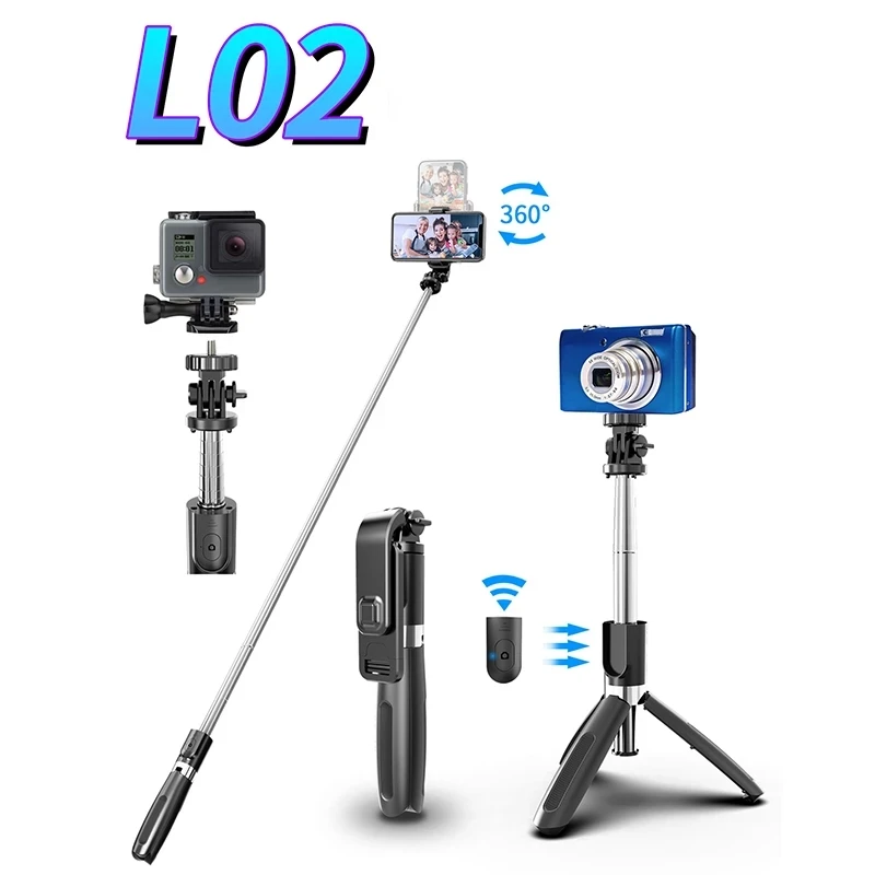 

L02 100cm Bluet Ooth Selfie Stick Tripod Foldable Monopods Universal For Smartphones