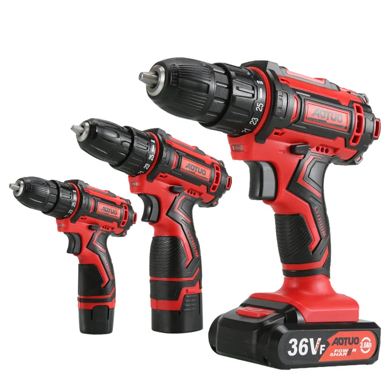 
Cordless Screwdriver Power Tools Handheld Drill Lithium Battery Charging Drill with Boxs 