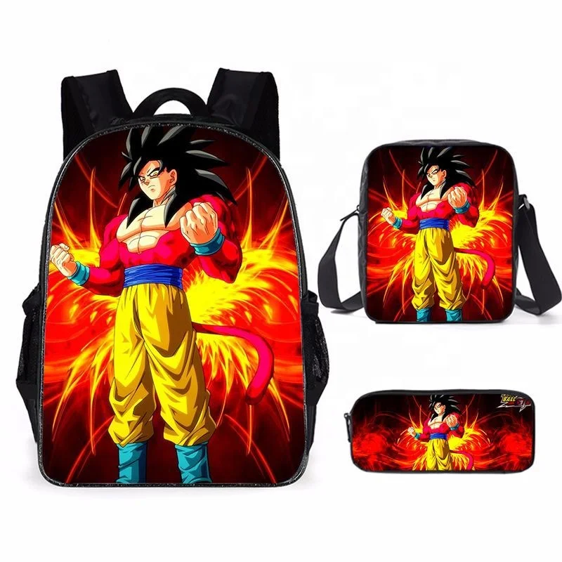 

2021 Wholesales Amazon Japanese Anime Cartoon Student School Backpacks Laptop Bag Goku Super Saiyan Dragon Ball Shoulder Bags