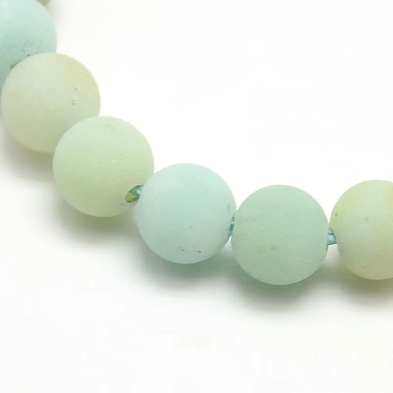 

PandaHall 8mm Round Frosted Natural Amazonite Stone Beads