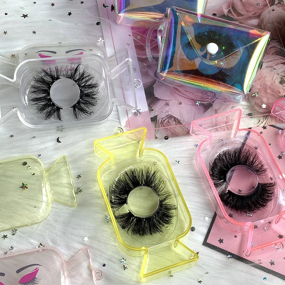 

3d super fluffy mink eyelashes vendor private label custom packaging logo diamond shaped eyelash box, Black