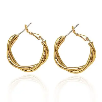 

JL 2021 Hoop Earrings Fashion Gold Earrings For Women Simple Circle Geometric Earrings Jewelry, Gold/silver