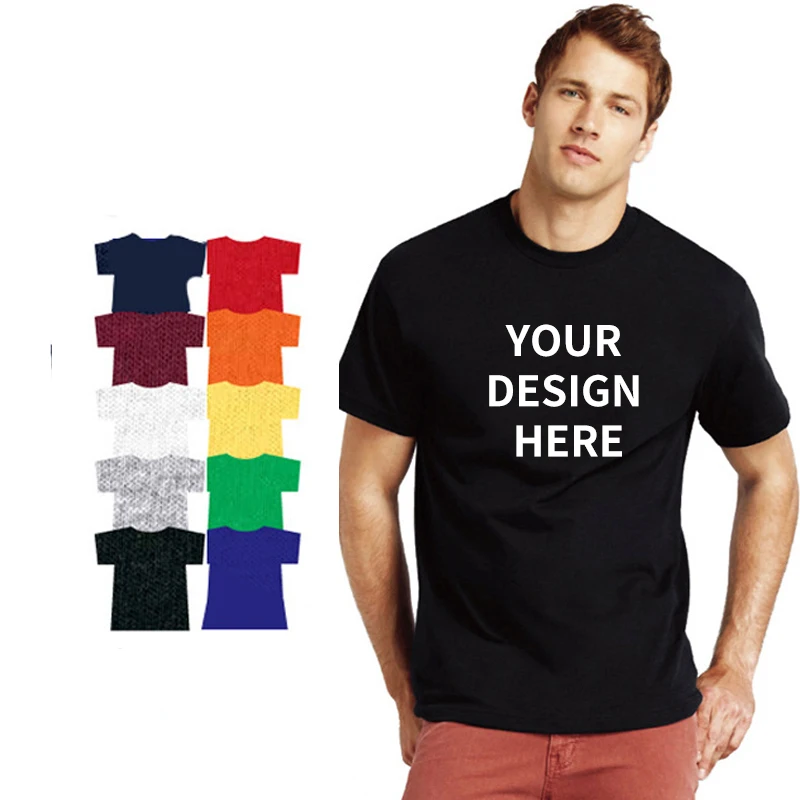 

Wholesale High Quality 210gsm 100% Cotton Custom LOGO Blanks Printing Plain T Shirts For Men