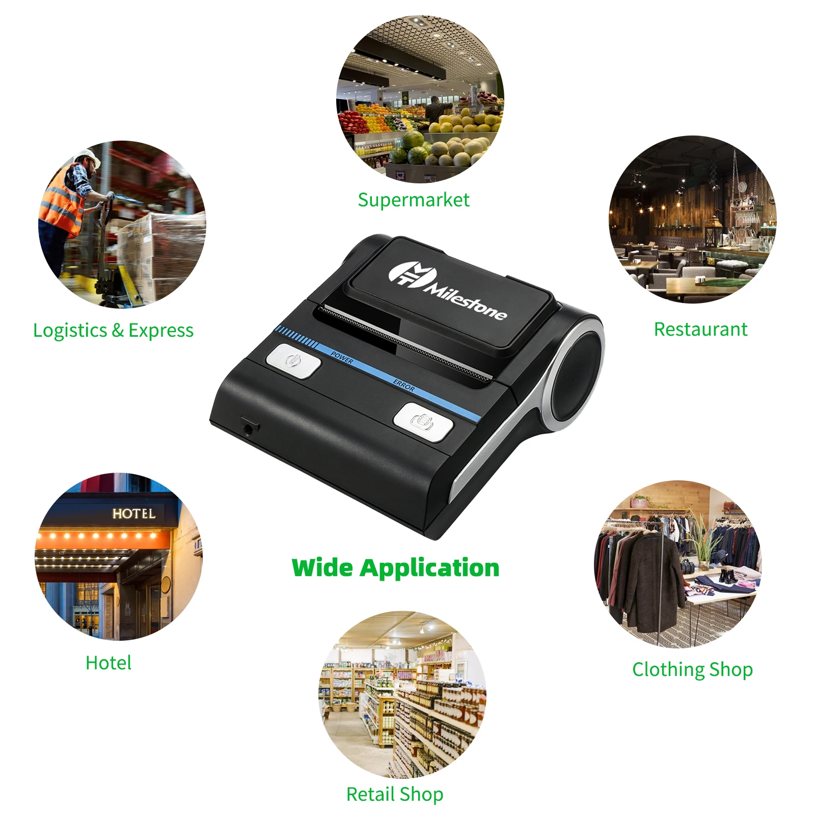 

MHT- P8001 Wireless Portable Bluetooth 80mm pos printer receipt bluetooth mini thermal receipt printer