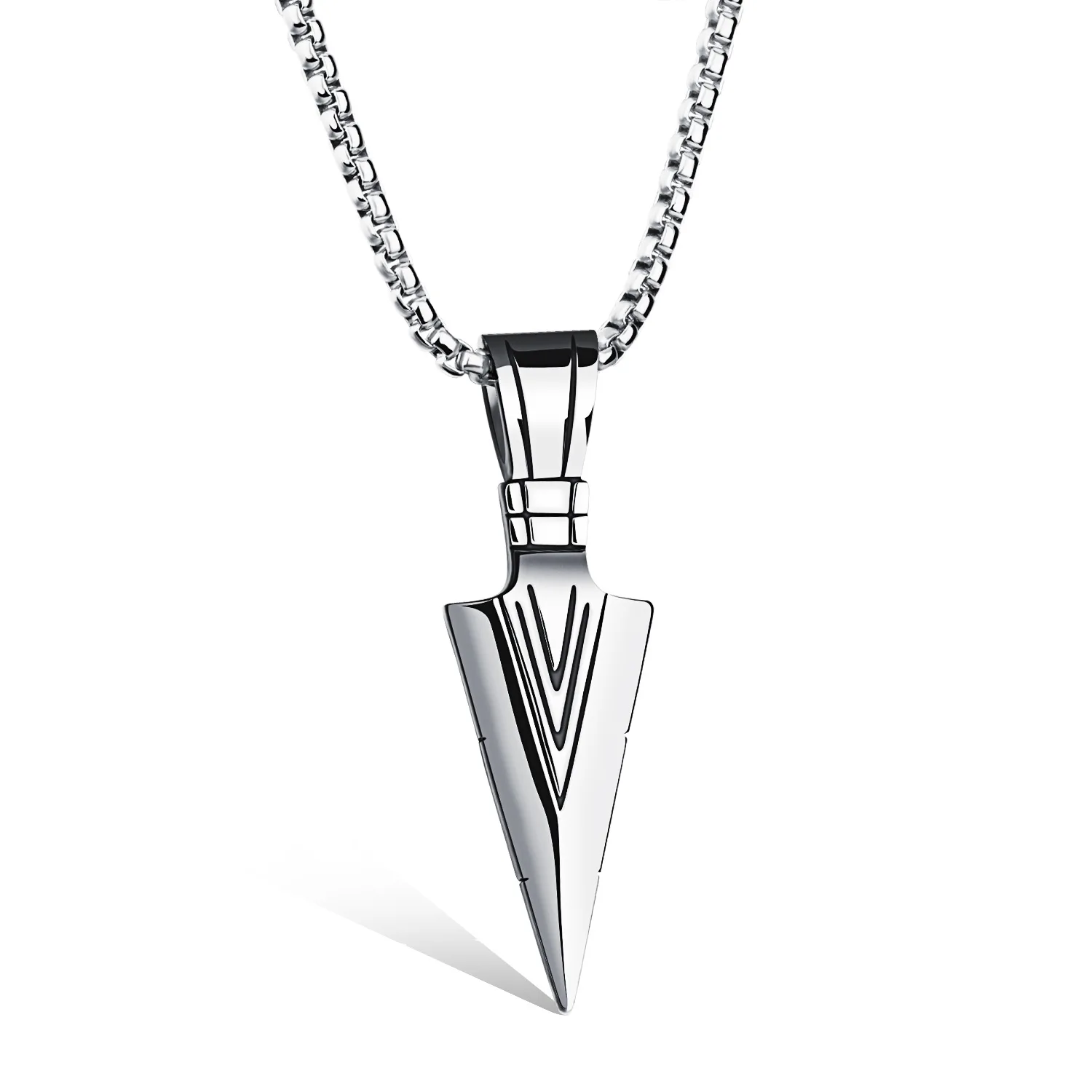 

Jessy Fashion 2021 Necklace New Designer Jewelry Stainless Steel Chain Customized Arrow Necklace for Men, As shown