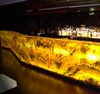 fancy luxury led translucent stone bar counter