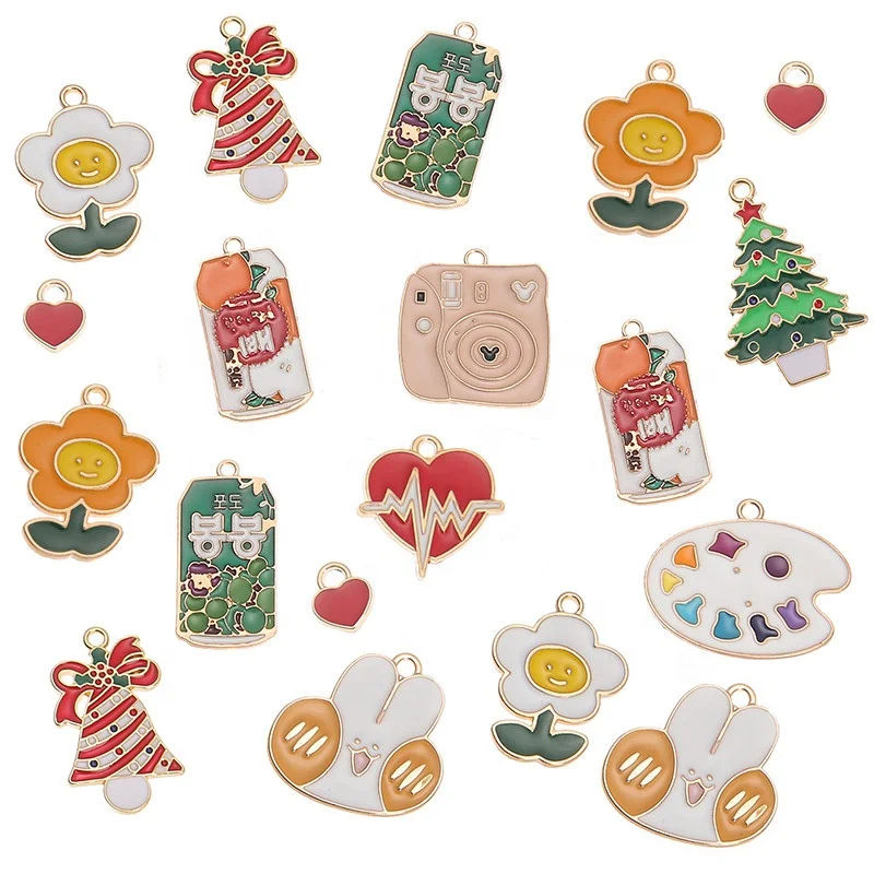 

DIY Handmade cute alloy camera rabbit pendant Earring Bracelets For Necklaces Jewelry Enamel Lightning love charms, Picture show