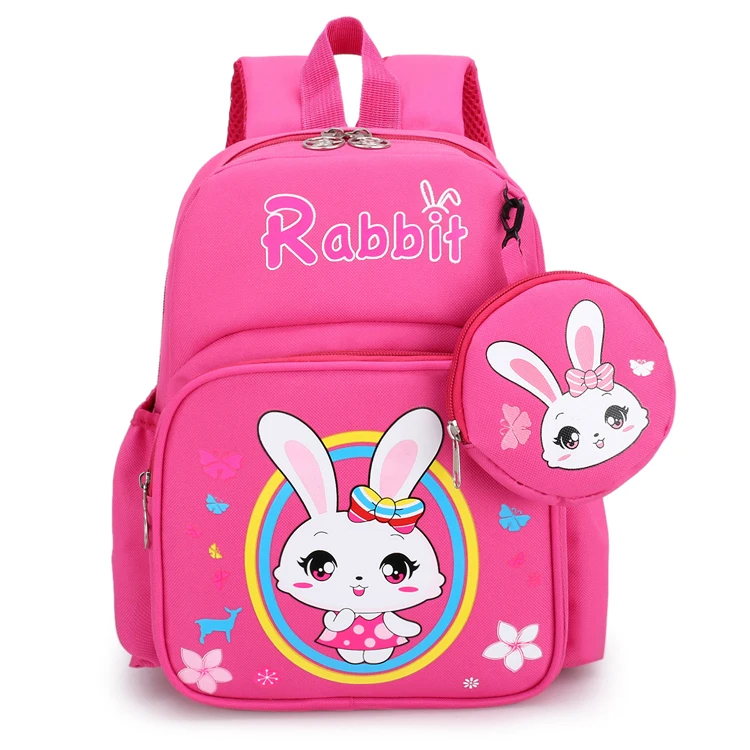 

Children's Bags 2021 New Backpack Cartoon Kindergarten Cute rabbit For Girls Boys Baby Small School Bag, Customized color