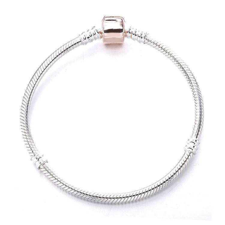 

Hot sale diy beads bracelet silver 925 rose gold charm bracelet