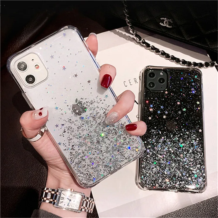 

Blind Dropshipping Luxury Gold Foil Glitter Bling Phone Cover Case For iPhone 13 12 11 Pro Max X XR XS Max SE 8 7 6 Plus