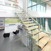 Lightness simple design tempered glass staircase for apartment