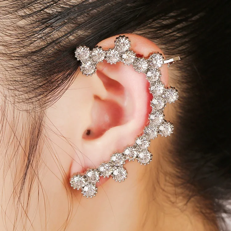 

Fashion Single Crystal Gold Silver Earrings for Women Single Earrings Jewelry Wholesale