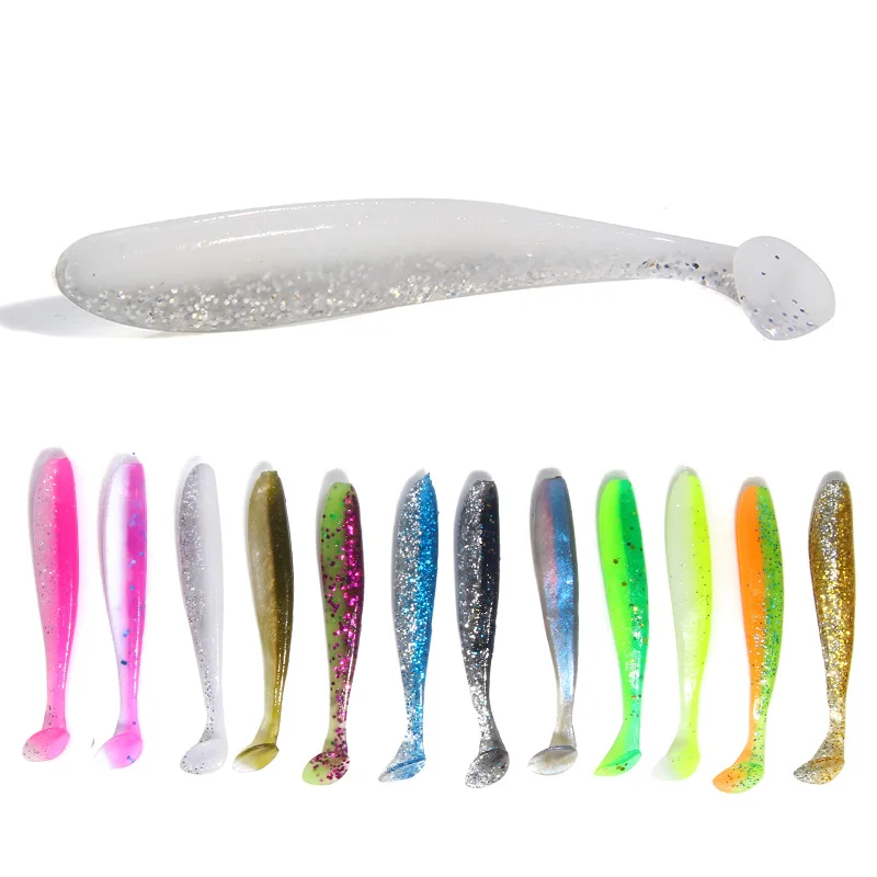 

2021 Amazon Hot Sales White Fake Bait Two-Color T tail 1.8g 6.5cm Soft Rock Fishing Lure, 2 colors
