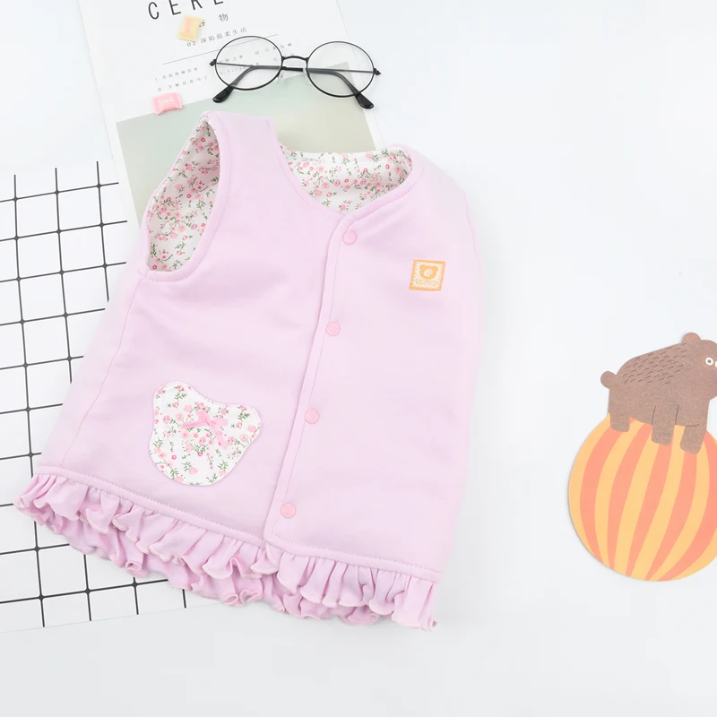 
100% cotton Baby Girls Clothes vest Printed Floral Dresses waistcoat 