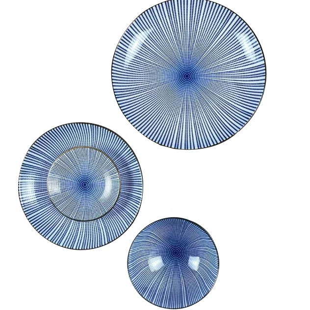 

Blue Wholesale high quality Porcelain plate and dish cheap price ceramic tableware
