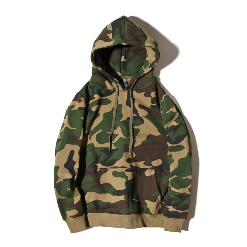 

Custom Plus Camo Print Kangaroo Pocket Hoodie
