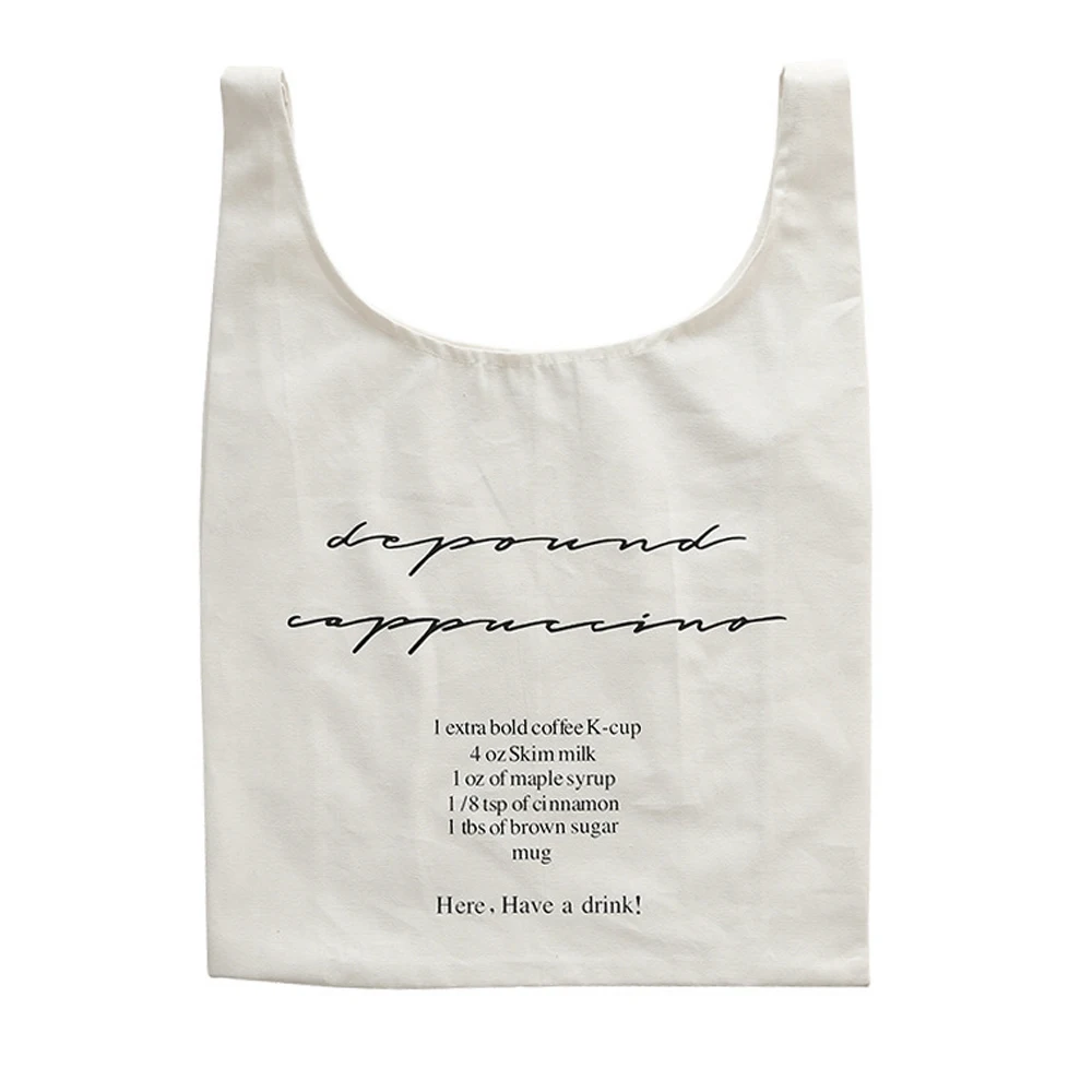 

Hand Carry The Letter Vest Bag Canvas Cotton Bag, White,black,pink