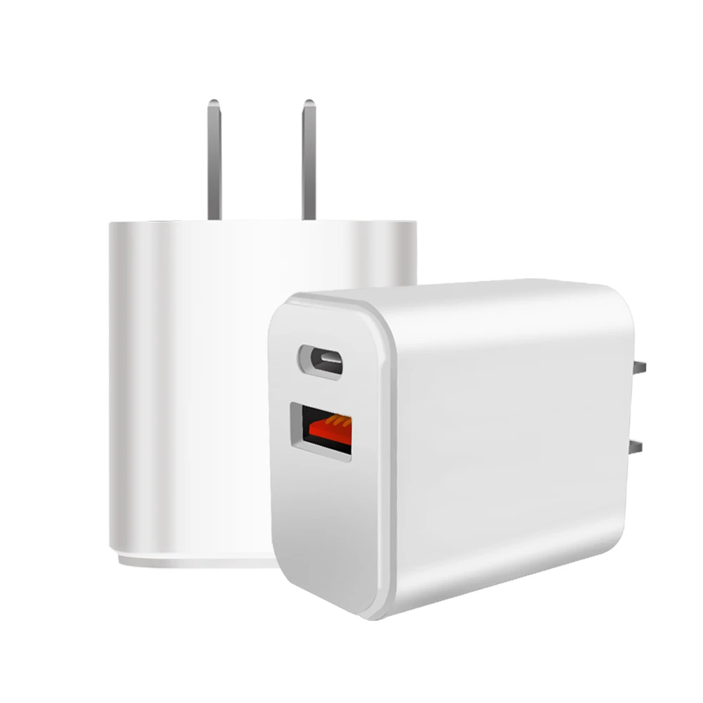 

Mobile Charger Fast Charging USB Type C Charger Dual Port USB Wall Charger for Cellphone, White