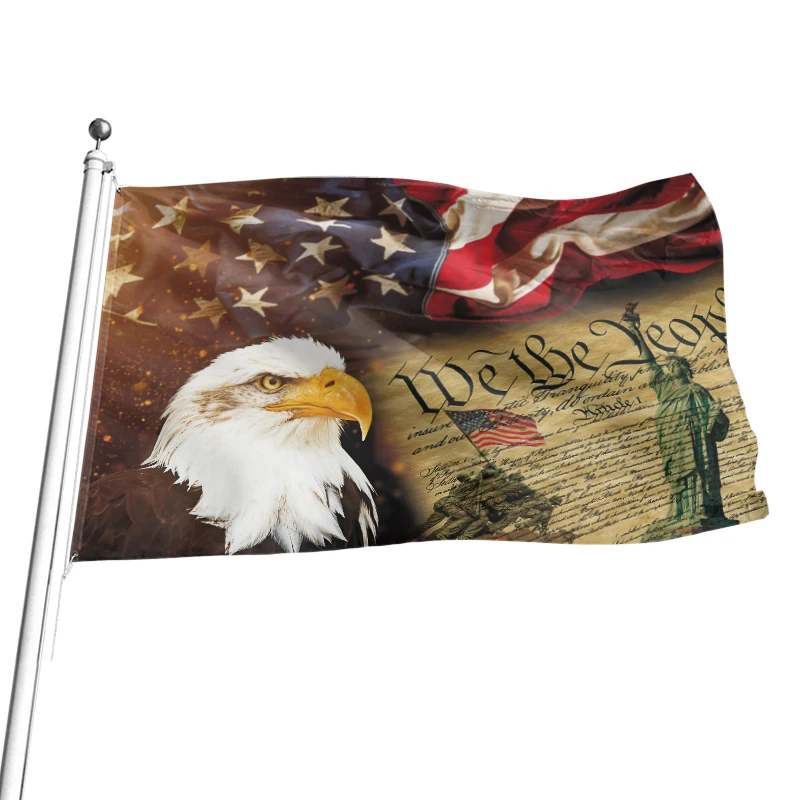 Memorial Day 150D Courtyard Digital Printing Advertising Flags Banners 100%polyester Polyester Custom Flag