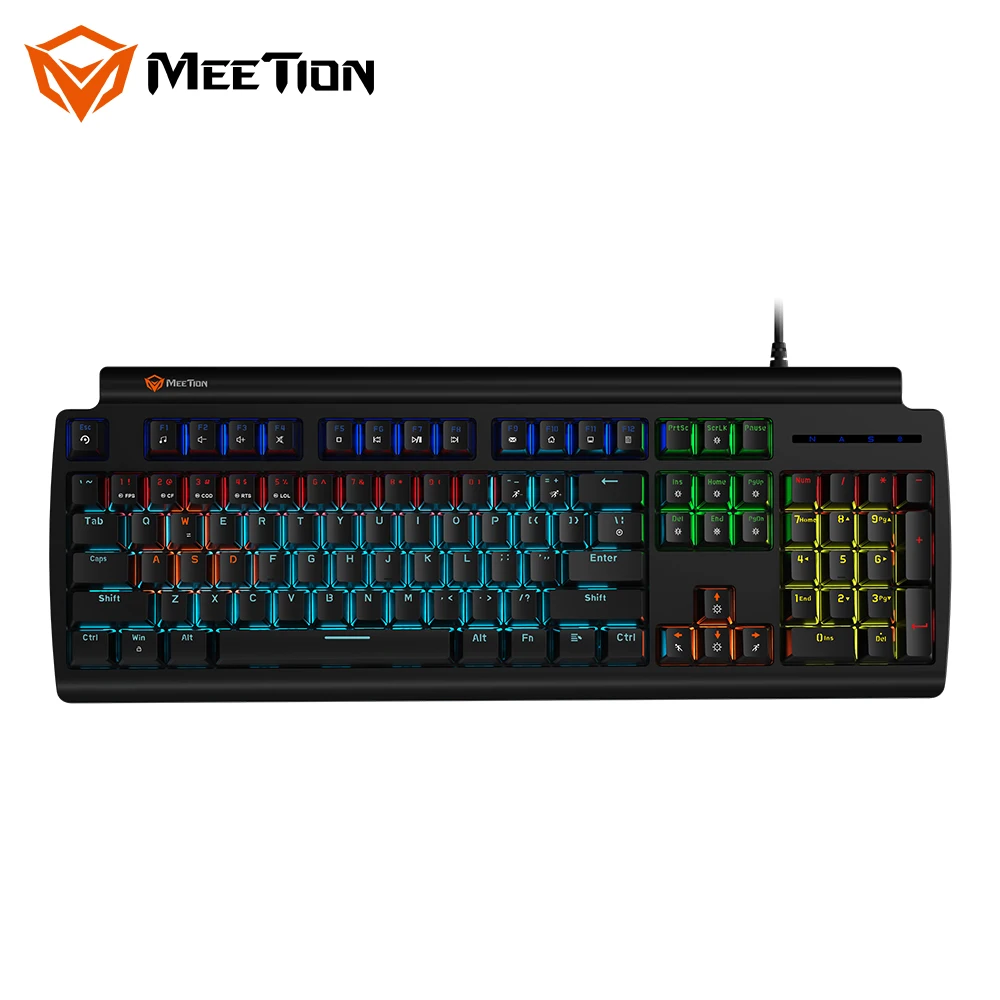 

MEETION MK600 Black Withe Game RGB Hotswap Red Blue Switch USB Wired PC Computer Gmaing Mechanical Keyboard, Black, white