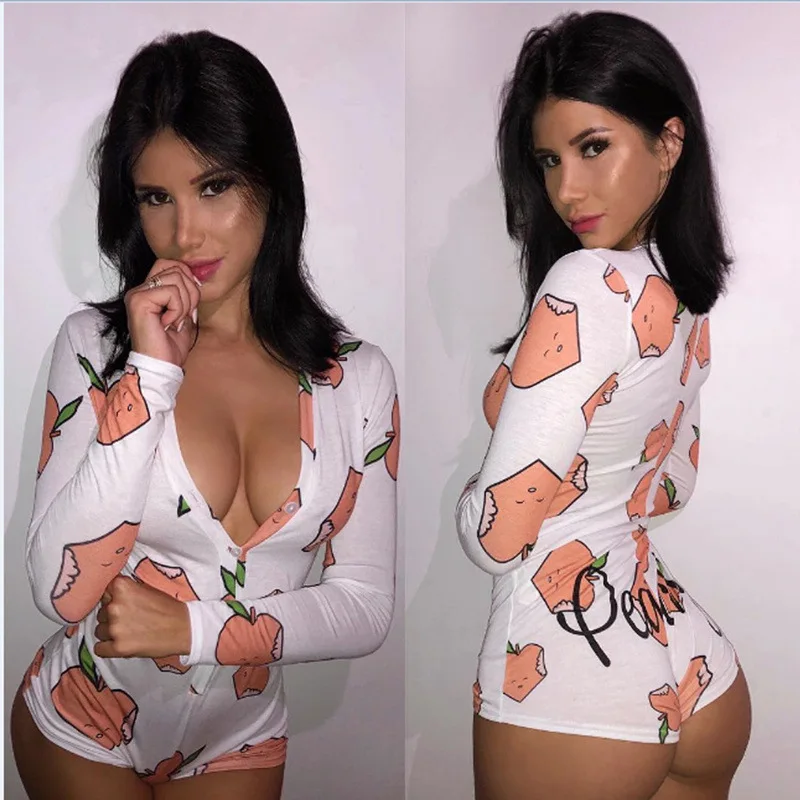

Hot Sale Printed Slim Slim Sexy Bodysuit 2021 Sexy Woman Nightwear Sleepwear