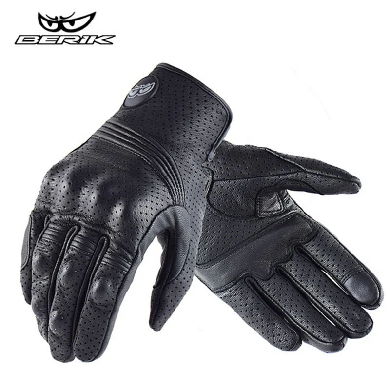 

Men Motorcycle Riding Hand Gloves Racing Vintage Leather Glove Motorcyclist Winter Motocross Motorbike Protective Gloves Black