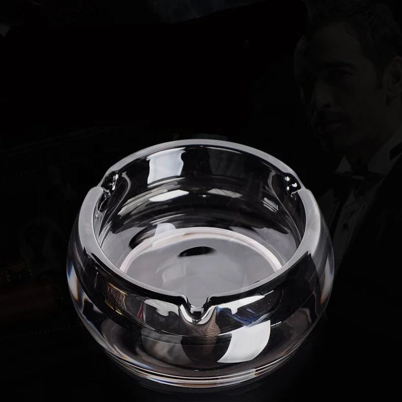 

Creative Transparent Crystal Glass Ashtray Home Living Room Coffee Table Ashtray, Picture