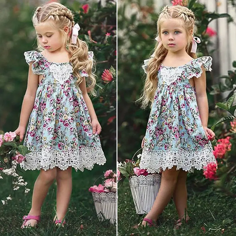 

JM043 Summer floral sexy little girls party dresses for kids girls skirt lace sling cute children dress, Picture shows