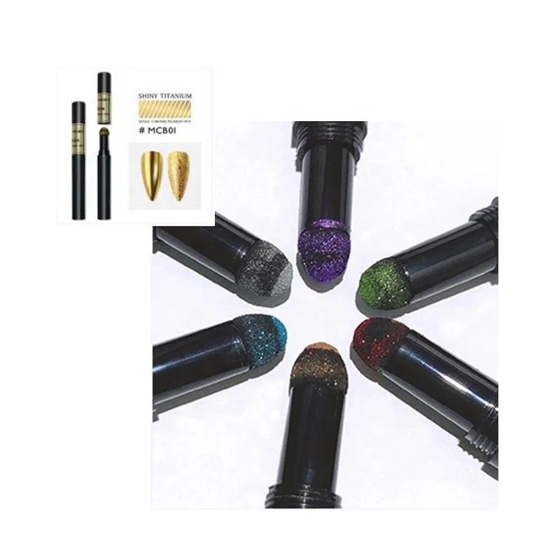 

Mirror Chrome Nail Art Powder Pen 25 Colors MCB Series Nail Powder Professional Wholesale Color