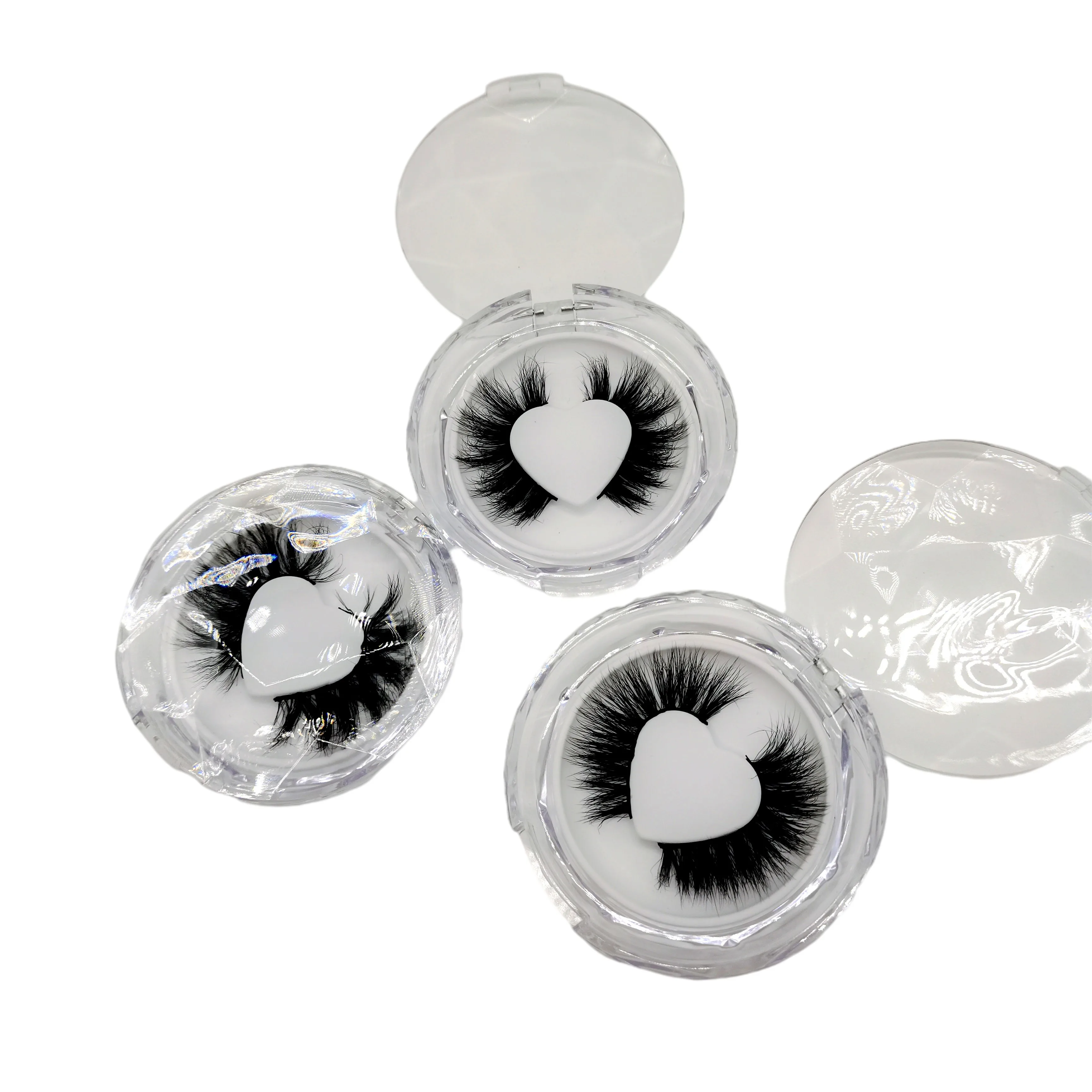 

New heart-shaped eyelash tray degradable plant fiber faux eyelash 3D messy fluffy ecological silk eyelash, Black color