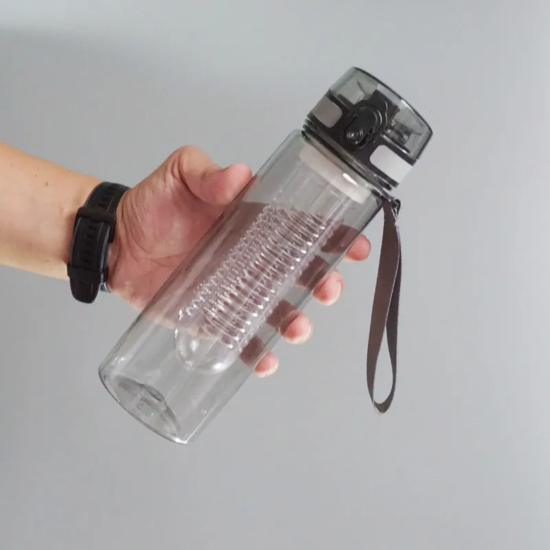 

New Design Clear Transparent Plastic Water Bottle Portable Magnetict Band Outdoor Sport Travel Camping Bottle, Customized color