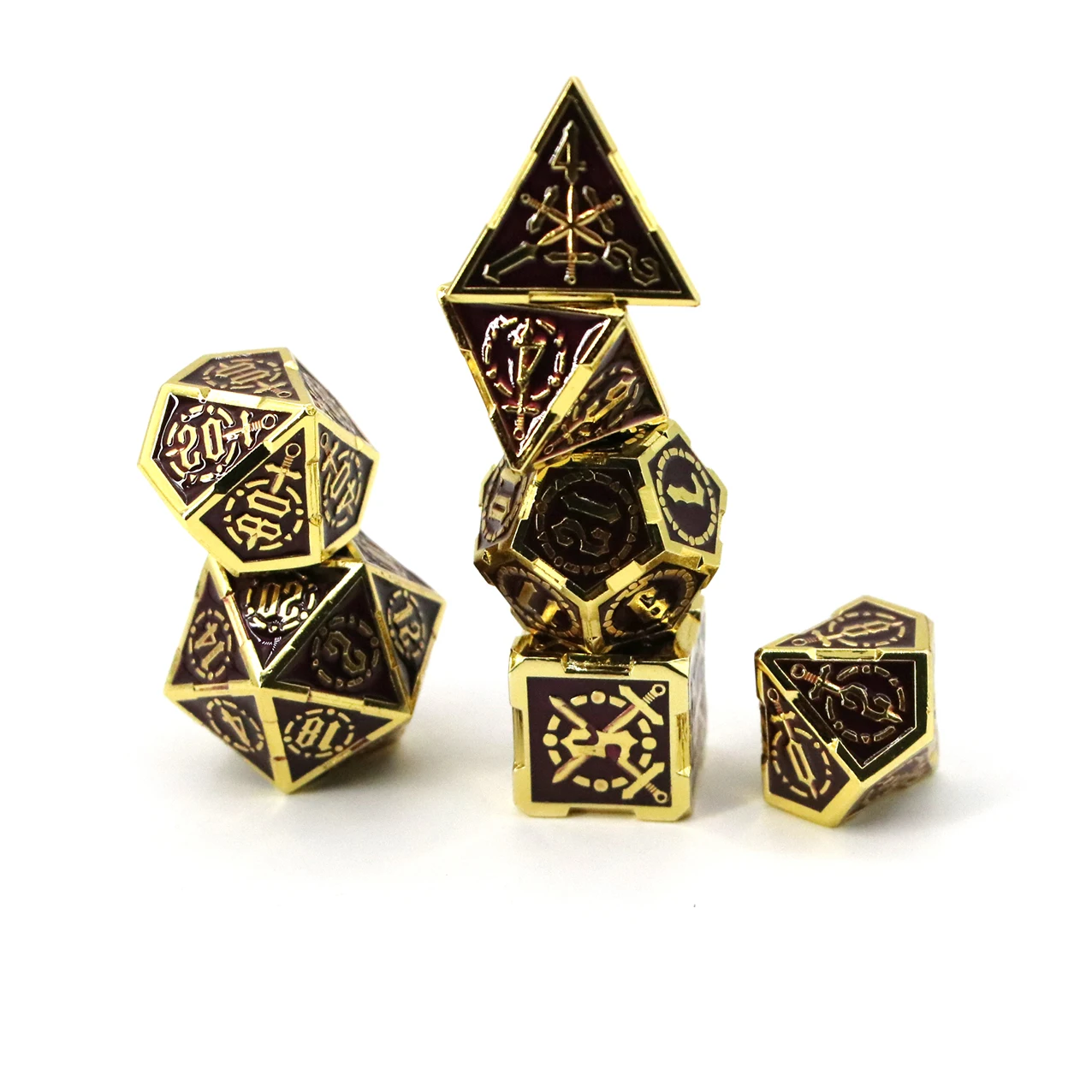 

2021 Newest Metal Polyhedral 7 Dice Set For D&D Pathfinder DND Role Playing Games