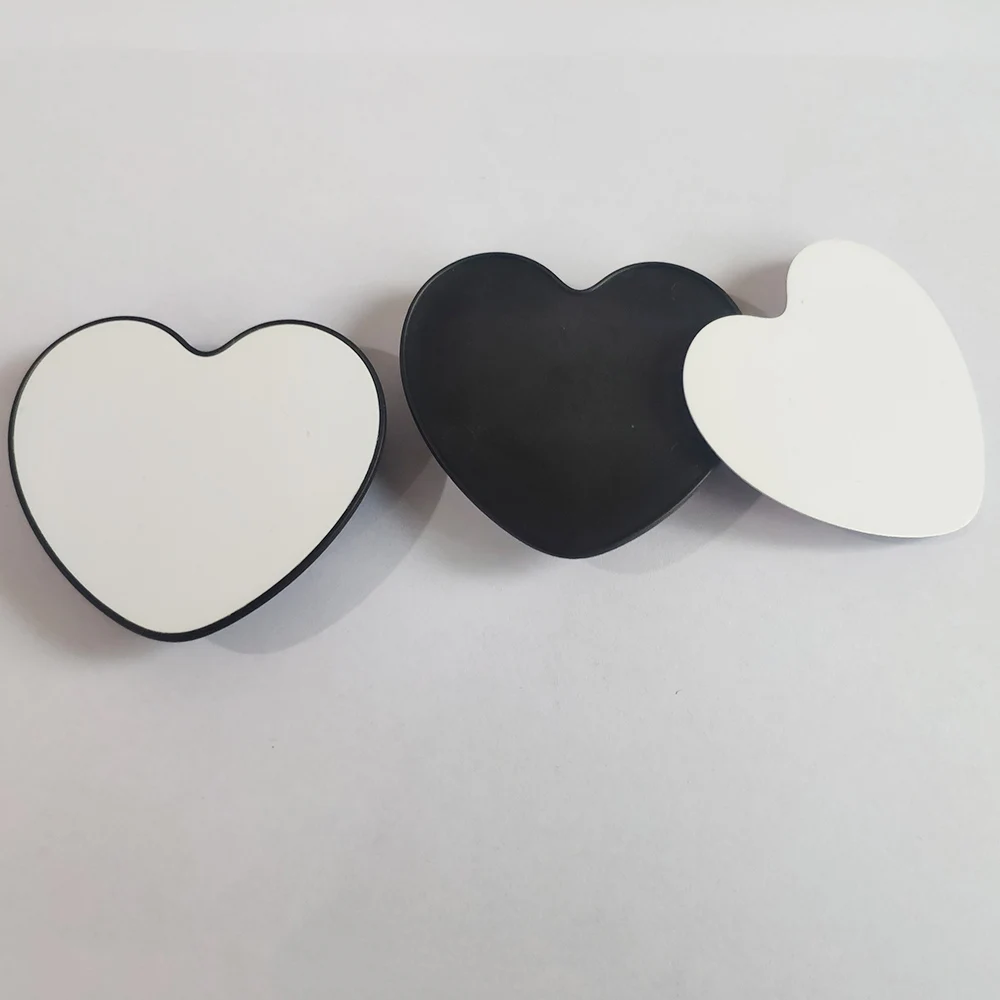

Sublimation white black heart shape groove Mobile phone holder phone socket