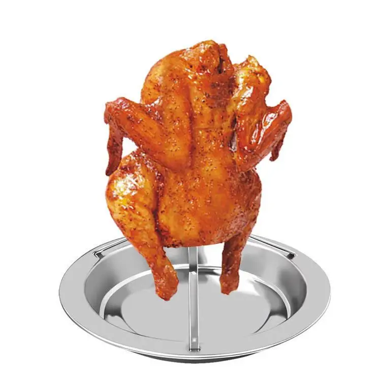 

Wholesale Stainless Steel Vertical Chicken Roaster Rack BBQ Grill Griddle