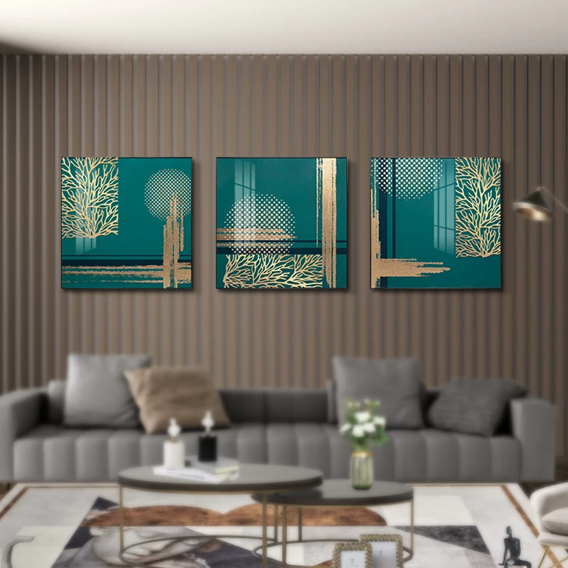 

2021 new designs modern fashion wall stickers for bedroom large paintings for wall 3d matel painting home decoration, Gold
