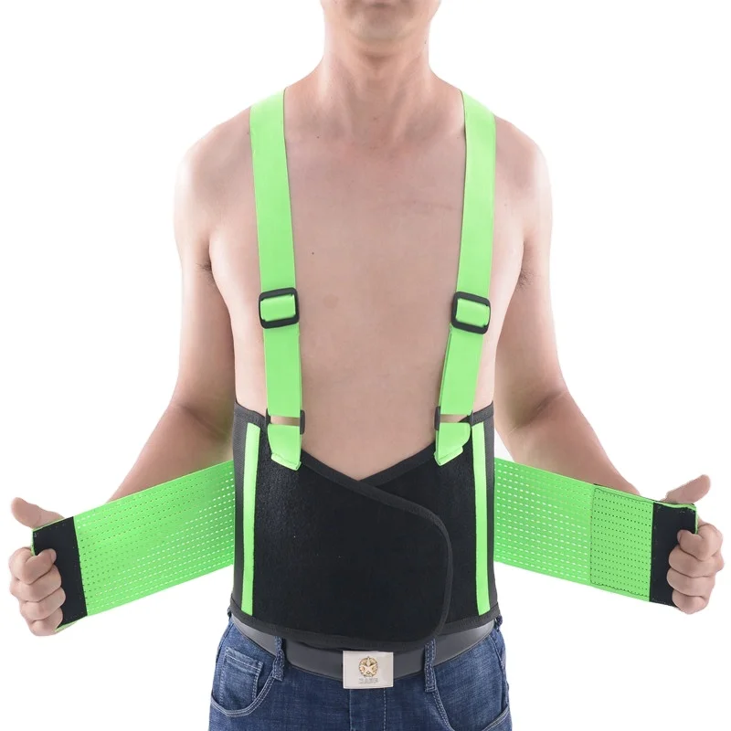 

Working Industrial Back Brace Waist Belt Waist Support Lumbar Brace Working Lumbar Belt, Black and green, black and orange