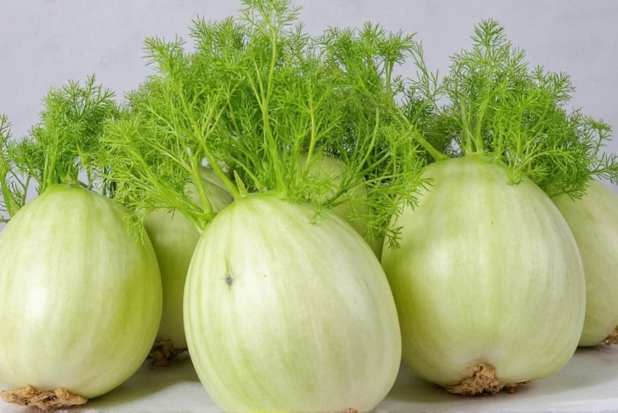 Various forms of fennel including whole bulb, chopped pieces, and dried seeds in glass jars on kitchen counter