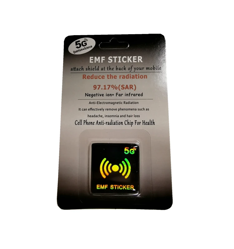 

High Quality EMF/EMR Anti Radiation Sticker With Scalar Energy Saver Chip Bio Energy Sticker, Black