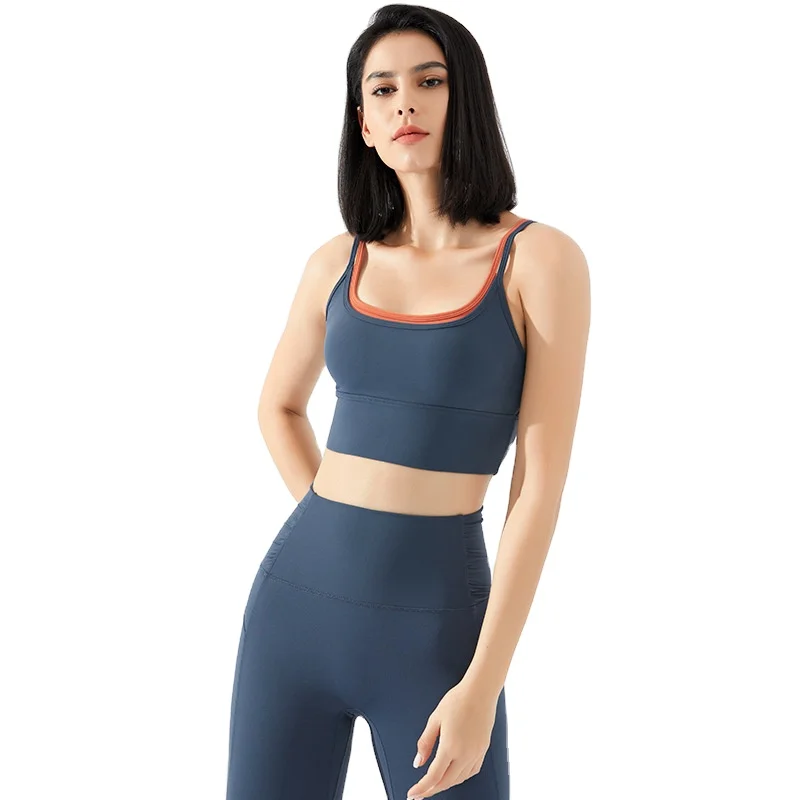 

Wholesale Yoga Capri Legging and Sports Bra Set Custom Soft Nylon Spandex Ladies Girls Fitness Wear Sets, As pictures