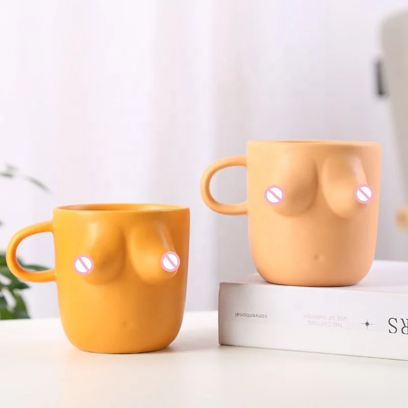 

Female Shape Cheeky Funny Coffee Mug Creative Ceramic Boob Mug Novelty Woman Body Boho Feminist Mug, Light skin,dark skin
