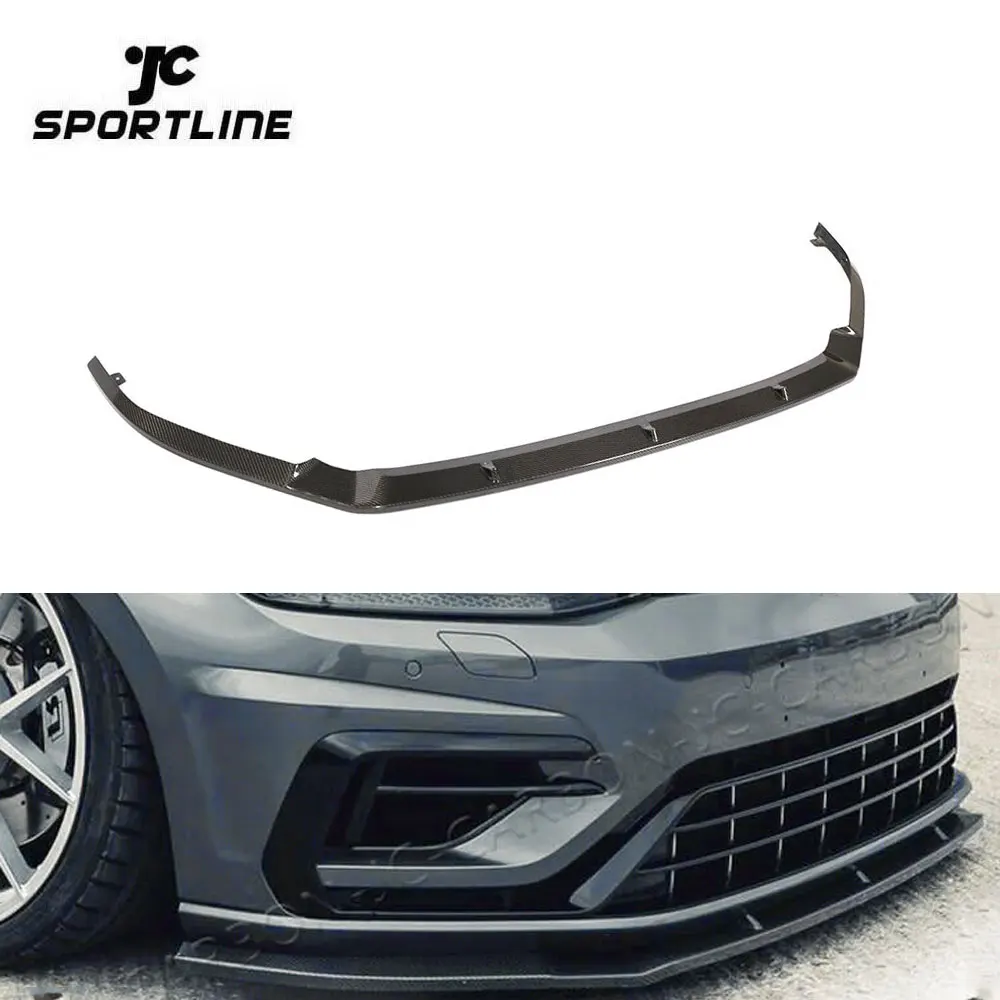 

For VW Golf 7.5 MK7.5 R R-line Carbon Fiber Front Bumper Lip Splitter Spoiler 2017 - 2019