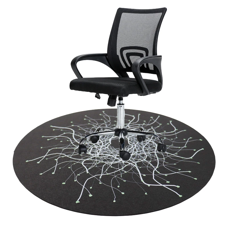 2021 New Design BPA Free Round Shape Pattern Printing Floor Carpet Mat Gaming Office Chair Mats for Hardwood