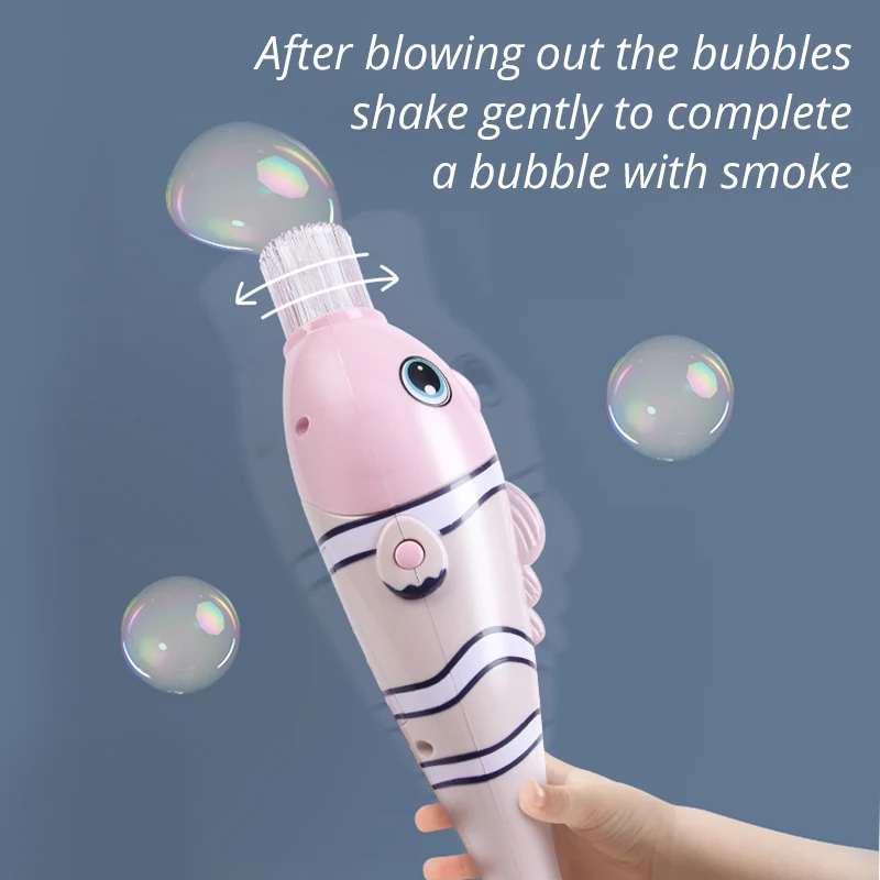 2020 new smoke bubble fish toys novel and fun outdoor toys with smoke bubble gun