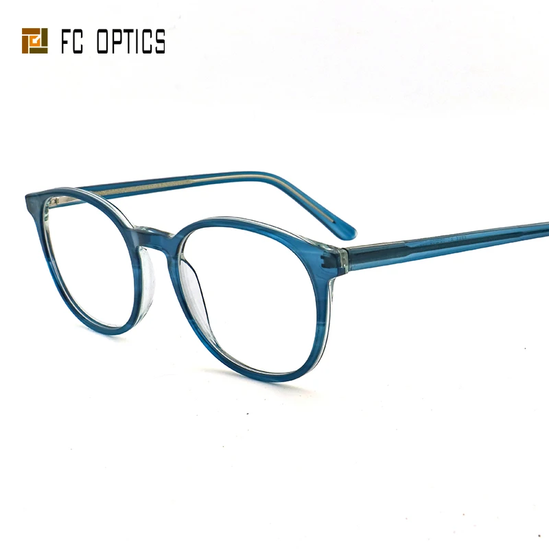 

Low MOQ ready stock fashion round acetate spectacles eyeglass optical frame